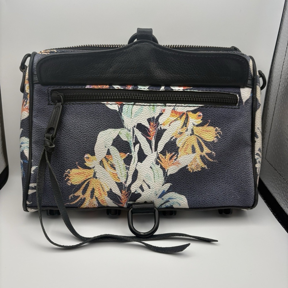 Rebecca Minkoff Leather Crossbody Bag Birds of Paradise Design Chain Link Strap - Picture 5 of 8